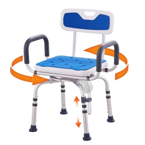 Swivel Shower Chair with Armrest and Backrest